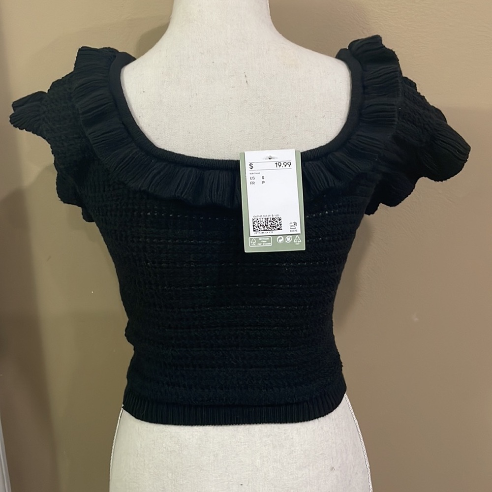 H&M NWT Knot Ruffle Top - Picture 6 of 12